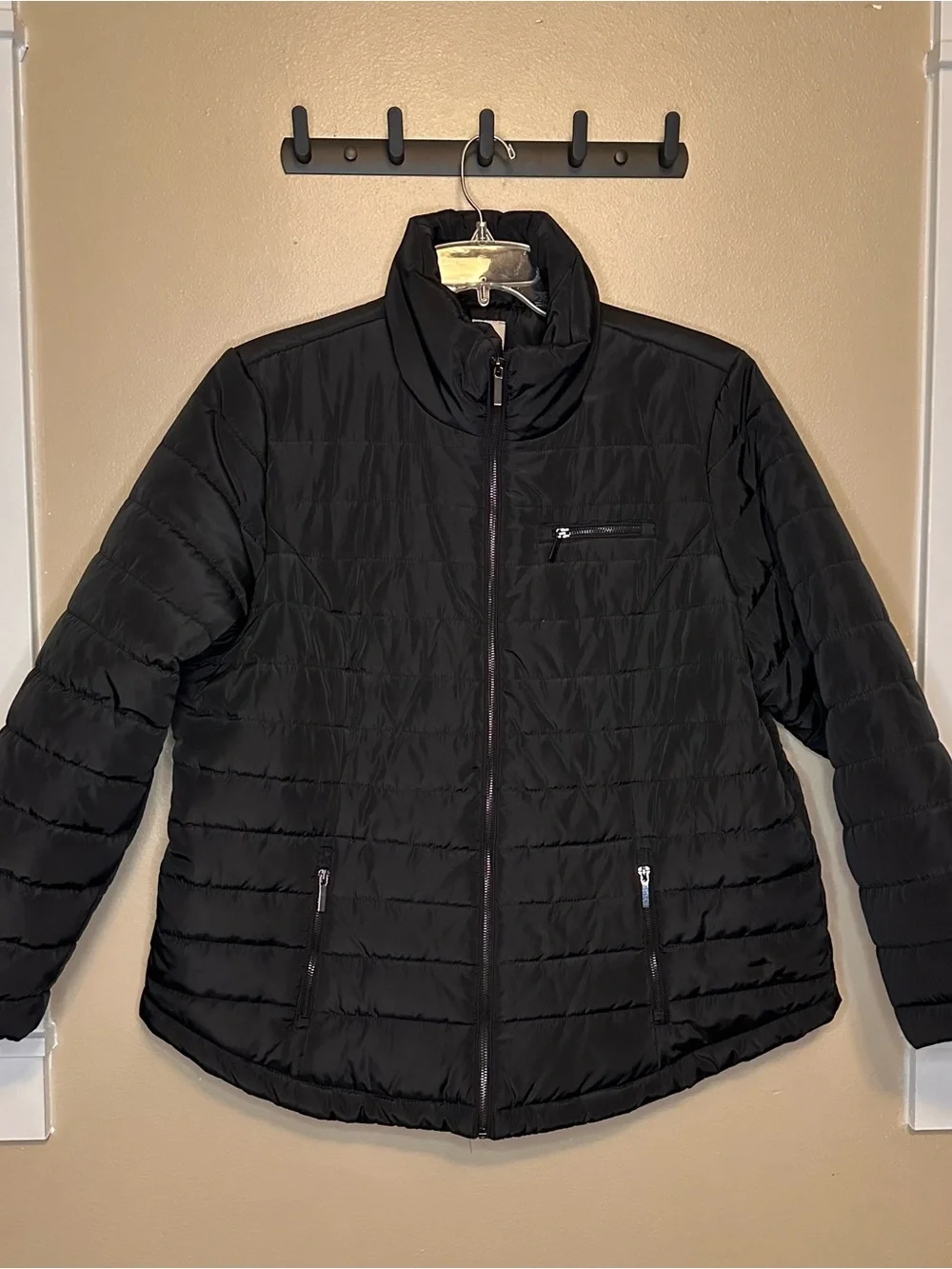 dressbarn Black Quilted Women's Puffer Jacket